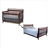 DaVinci Emily 4-in-1 Convertible Crib w, Full,Twin Size Bed Rail Set in Cherry