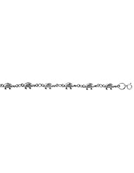 Sterling Silver Turtle Charm Bracelet, 1/4 inch wide