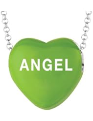 Sweethearts Enamel "Angel" Heart on 16" Necklace Pendant with Gift Box