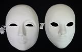 2 PC Set Women and Men Undecorated Blank White Venetian Whole Face Mask