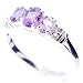 February Birthstone Amethyst and White Topaz Cluster Ring