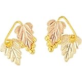 Beautiful! Diamond-cut 10K Yellow-gold Black Hills Gold 2 Leaf Dangle-Post-earrings
