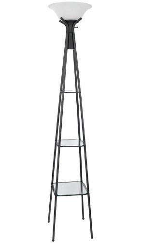 Coaster Black Floor Lamp with Glass Shelves On Sale