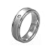 6mm Satin With Polished Edge Titanium Band Single CZ Set