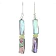 Santo Domingo Dangle Earrings in Abalone, Serpentine and Sterling Silver, #7997