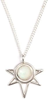 Sterling Silver Mini Sun Necklace - Opal