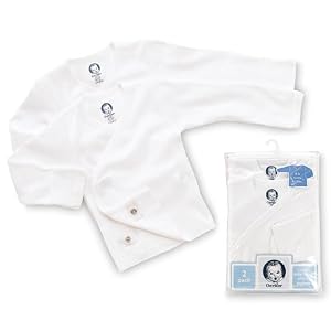 Unisex White 2 pk Long Sleeve Side Snap Shirt (Newborn)