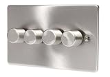 SATIN CHROME 4 GANG 2 WAY 500 WATT DIMMER C358BCW