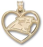 Carolina Panthers Solid 10K Gold Logo Heart Pendant