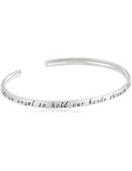 Sterling Silver "God Sends An Angel To Hold Our Hand Through Life, and He Named Her Mom" Cuff Bracelet