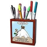 Rich Diesslins Funny KNOTS Scouting Cartoons - Eagle Scout Rank - Tile Pen Holders-5 inch tile pen holder