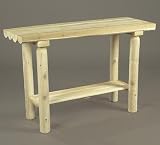 47 Natural Northern Cedar Indoor Log-Style Wooden Rectangular Accent Table