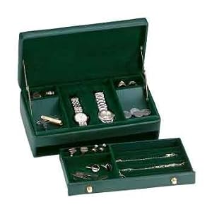 Royce Leather Mens watch And Jewelry Case 925-5 (Green)
