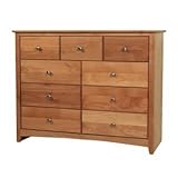 Maco Furniture A-S9X48-N CL Windridge Solid Alder Shaker 9 Drawer Dresser