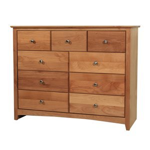 Maco Furniture A-S9X48-N CL Windridge Solid Alder Shaker 9 Drawer Dresser
