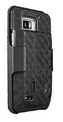 BLACK CASE BELT CLIP HOLSTER STAND FOR MOTOROLA DROID BIONIC (EXTENDED VERSION)