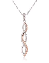 18k Rose Gold Plated Sterling Silver Diamond Infinity Pendant Necklace (0.03 Cttw, I-J Color, I2-I3 Clarity), 18"
