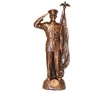 11 inch Bronze Color Marine Corp With Flag Figurine Statue