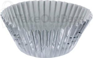 Regular Cupcake 2 oz. Silver Fluted Paper Baking Cups qty. /case 2000