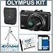 Olympus XZ-1 Digital Camera Kit - Black - with 4GB SD Memory Card, Camera Case, Table Top Tripod,Spare LI- 50B Lithium-Ion Rechargeable Battery