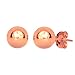 Jewelstop 14k Real Rose Gold Stud Ball Earrings, Gold Friction Backs - 5 mm