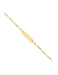 Solid 14k Gold Figaro Chain Baby ID Children"s Bracelet