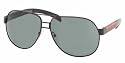 Prada Sport PS57HS 1BO3O1 Sunglasses Demi-Shiny Black Frame With Green Lens Size 62-12-135