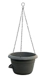Plastia 1808533024 Blumenampel Siesta mit Dochtbew&auml;sserung 30 + Kette, Farbe anthrazit