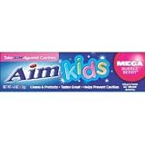 Aim Kids Toothpaste Mega Bubble Berry 2-pack - 4.8 Oz Each