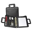 Vinyl Multi-Ring Zippered Portfolio, Two-Part, 2 Cap, 12-1/2 x 14-1/2, Black