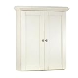 American Bath Factory W2-2024-WH-3-PB Cape Mansion Wall Cabinet in Weathered White With NA Polished