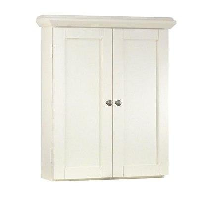 American Bath Factory W2-2024-WH-3-PB Cape Mansion Wall Cabinet in Weathered White With NA Polished