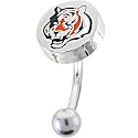 NFL Logo TOP Mount CURVED Belly Ring - Cincinnati Bengals