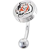 National Football League Logo Top Mount Curved Belly Ring - Cincinnati Bengals
