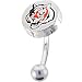 NFL Logo TOP Mount CURVED Belly Ring - Cincinnati Bengals