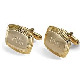 Tiered Edge Rectangle Engraveable Cufflinks