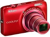 Nikon COOLPIX S6300 16 MP Digital Camera with 10x Zoom NIKKOR Glass Lens and Full HD 1080p Video (Red)