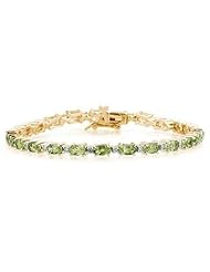 14k Yellow Gold Diamond and Peridot Bracelet