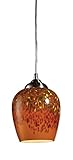 Elk 10145/1AUT Claudio 1-Light Pendant In Satin Nickel and Autumn Glass [並行輸入品]