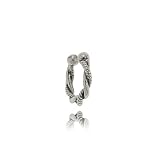 Ear Cuff Earring in Sterling Silver Spiraled Rope Twist