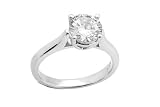 0.75 Ct Round E/VS Certified (Clarity Enhanced) Solitaire Diamond Engagement Ring in Platinum