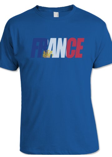 net-shirts FRANKREICH FLAGFONT SHIRT T-Shirt, Größe S, Royal