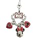 Disney Minnie Mouse Luxury Red Heart Blink Diamond handheld & Cell Phone Charm Strap