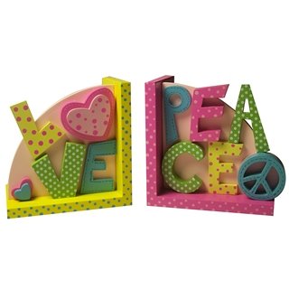 Sassafras / Peace & Love Decorative Bookends