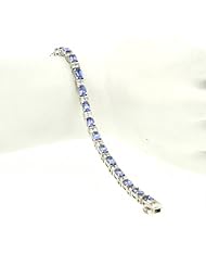 14K White Gold Diamond/Tanzanite Bracelet