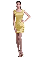 Short Satin/Silk Sheath Bridesmaid Dress 