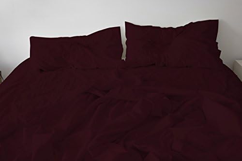 Luxurious 100% Organic Cotton 4pc Sheet Set For Stylish, Comfortable Queen Bed, Very Breathable Fabric, Highest Quality 800 Thread Count Makes This The Softest, Finest Sheet Set With Wine Color