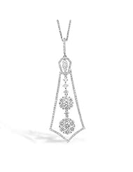 2.11ct tw Diamond Three Stone Look Cluster Pendant set in 18k White Gold