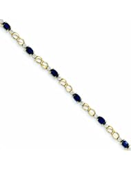 3.2 Carat 14K Gold Diamond and Sapphire Oval Bracelet