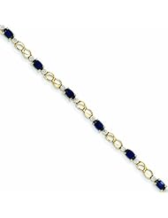 Genuine 14K Yellow Gold Diamond And Sapphire Oval Bracelet 4 Grams Of Gold 100% Satisfaction Guaranteed.